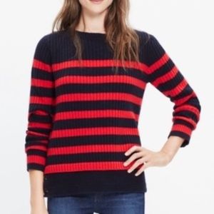 Madewell Striped Pullover Sweater 100% Wool Size S